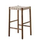 Tabouret de bar Betty, Version cuisine: 66 cm, Chêne fumé huilé / lin naturel