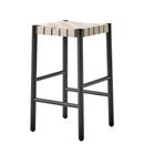 Tabouret de bar Betty, Version cuisine: 66 cm, Noir / lin naturel