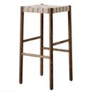 Tabouret de bar Betty, Version bar: 76 cm, Chêne fumé huilé / lin naturel