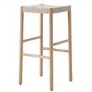 Tabouret de bar Betty, Version bar: 76 cm, Chêne naturel / lin naturel