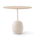 Table d'appoint Lato, Oval (L 50 x L 40 cm), Chêne / marbre Crema Diva