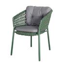 Chaise Ocean, Open soft Rope – Dark green, Natté - Gris