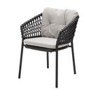 Chaise Ocean, Open soft Rope – Dark grey, Natté - Sable