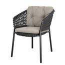 Chaise Ocean, Open soft Rope – Dark grey, Rise - Marron clair