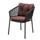 Chaise Ocean, Open soft Rope – Dark grey, Tissé - Bordeaux foncé