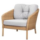 Chaise lounge large Ocean, Large flat Weave - Natural, Link - Blanc gris