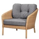 Chaise lounge large Ocean, Large flat Weave - Natural, Tissé - Gris foncé