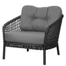 Chaise lounge large Ocean, Open soft Rope – Dark grey, AirTouch - Gris