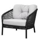 Chaise lounge large Ocean, Open soft Rope – Dark grey, Link - Blanc gris