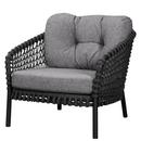 Chaise lounge large Ocean, Open soft Rope – Dark grey, Tissé - Gris foncé