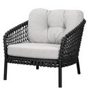 Chaise lounge large Ocean, Open soft Rope – Dark grey, Tissé - Marron clair