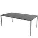 Table Pure, 200 cm x 100 cm, Noir fossile, Gris clair