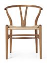 CH24 Wishbone Chair, Teck huilé, Paillage naturel