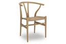 CH24 Wishbone Chair, Chêne laqué blanc, Paillage naturel