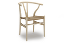 CH24 Wishbone Chair, Frêne huilé blanchi, Paillage naturel