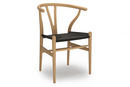 CH24 Wishbone Chair, Hêtre huilé, Paillage noir