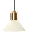 Bell Light, Laiton, Étoffe blanche, H 22 x ø 45 cm