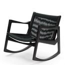 Euvira Rocking Chair, Chêne teinté noir, Noir