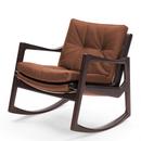 Euvira Rocking Chair Soft, Chêne teinté marron, Cuir Classic cognac