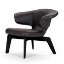 Munich Lounge Chair, Cuir Classic chocolat, Teinté noir  