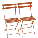 Chaise pliante Bistro - lot de 2, Orange confite