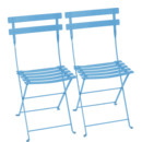 Chaise pliante Bistro - lot de 2, Bleu maya