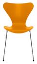 Série 7 chaise 3107, Frêne coloré, Burnt Yellow, Chromé