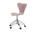 Série 7 Chaise de bureau pivotante 3117 / 3217 New Colours, Avec accotoirs, Frêne coloré, Rose pâle, Chromé