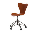 Série 7 Chaise de bureau pivotante 3117 / 3217 New Colours, Sans accotoirs, Frêne coloré, Orange paradis, Brown bronze