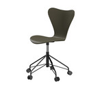Série 7 Chaise de bureau pivotante 3117 / 3217 New Colours, Avec accotoirs, Laqué, Vert olive, Noir