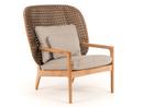 Kay Highback Lounge Chair, Brindle, Fife Rainy Grey, Sans repose-pieds