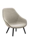About A Lounge Chair High AAL 92, Hallingdal - gris chaud, Chêne laqué noir, Sans coussin d'assise