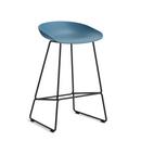 About A Stool AAS 38, Version cuisine: hauteur de l'assise 64 cm, Acier thermolaqué noir, Azure blue 2.0