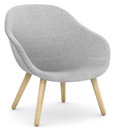 Chaise About A Lounge Chair Low AAL 82, Hallingdal - gris clair, Chêne laqué, Sans coussin d'assise