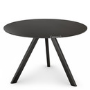 Copenhague Round Table CPH20, Ø 120 x H 74, Chêne laqué noir, Linoleum noir  