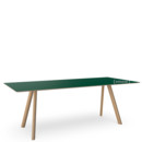 Copenhague Table CPH30, L 200 x l 90 x H 75, Chêne laqué, Linoleum vert