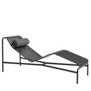 Chaise Longue Palissade , Anthracite, Sans coussin, Avec coussin pour la nuque