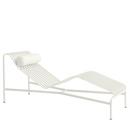 Chaise Longue Palissade , Blanc crème, Sans coussin, Avec coussin pour la nuque