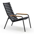 Lounge Chair ReCLIPS, Noir, Accotoirs bambus