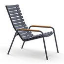 Lounge Chair ReCLIPS, Gris foncé, Accotoirs bambus