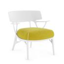 Fauteuil Lounge A.I, Bouclé Riccio, Blanc / jaune