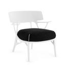 Fauteuil Lounge A.I, Bouclé Riccio, Blanc / noir