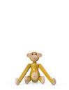 Figurine Singe, Mini (H 9,5 cm), Hêtre/jaune