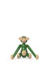 Figurine Singe, Mini (H 9,5 cm), Hêtre/vert