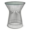 Guéridon Platner, Nickel poli, Verre transparent