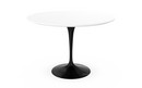Table à manger ronde Saarinen, 107 cm, Noir, Stratifié blanc