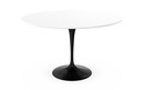 Table à manger ronde Saarinen, 120 cm, Noir, Stratifié blanc