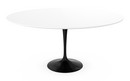 Table à manger ronde Saarinen, 152 cm, Noir, Stratifié blanc