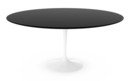 Table à manger ronde Saarinen, 152 cm, Blanc, Stratifié noir