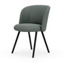 Chaise Mikado Side Chair, Aluminium revêtu par poudre basic dark, Dumet,  sauge / bleu acier, Patins en feutre pour sols durs